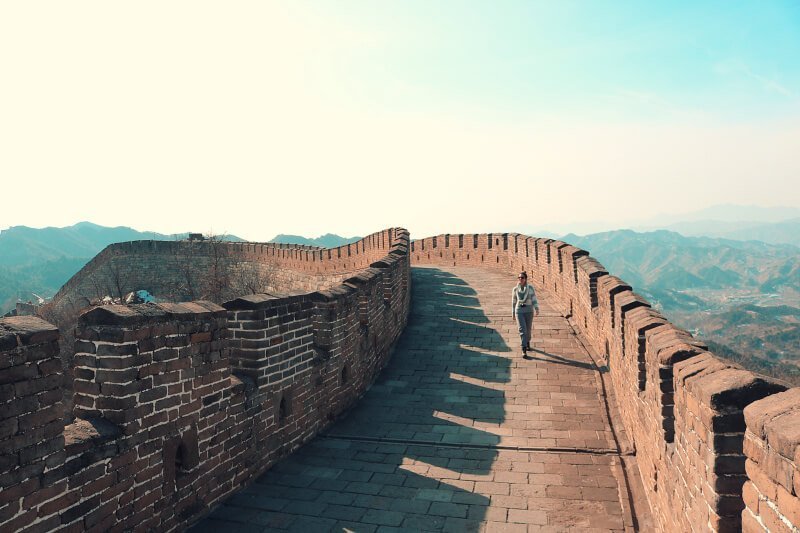 Grande Muraille de Chine sans personne et avec une bonne assurance