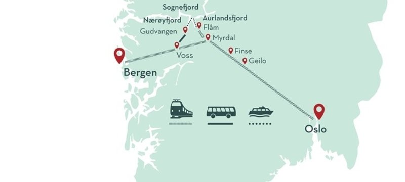 Carte FjordTours de la Norvège en bref